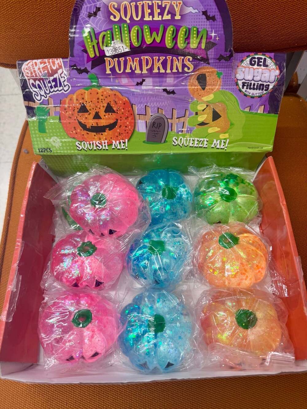 1 piece Squeezy Halloween Pumpkins Gel Sugar Filling Squishy- choose color